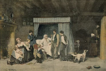 Arbeideren og hans barn, illustrasjon fra Le Petit Journal, 12. mars 1892